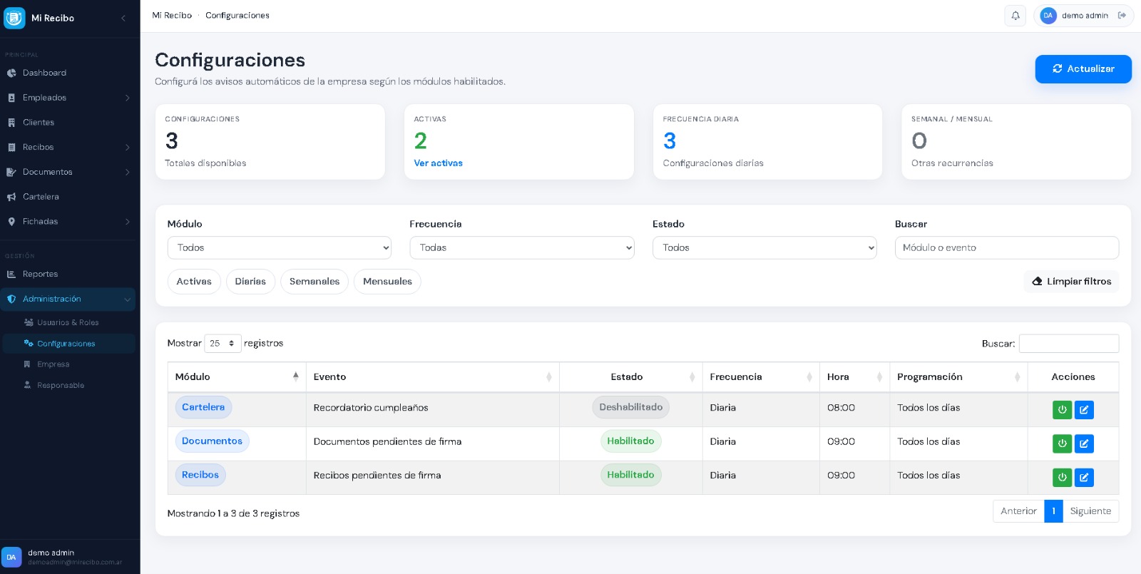 Configuraciones
